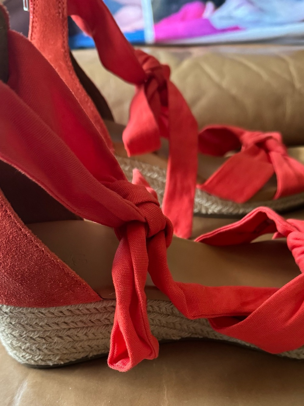 UGG Coral Tie-Wrap Espadrille Wedge Sandals